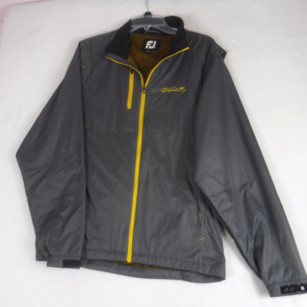 FootJoy Men's L Gray‎ Golf Windbreaker Jacket Full Zip Mesh Lined Greystone Logo
